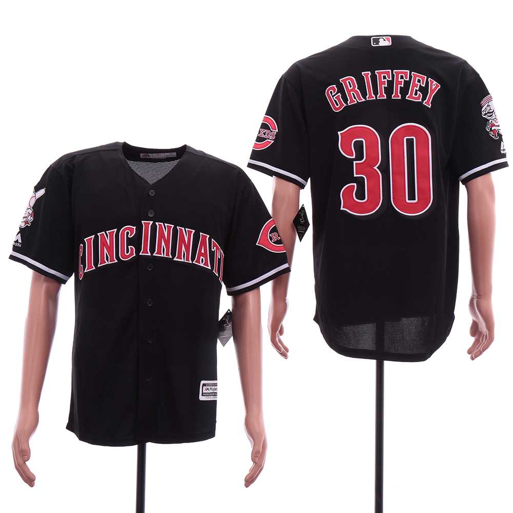 Reds 30 Ken Griffey Jr Black Cool Base Jersey Sguo,We sell and wholesale Reds 30 Ken Griffey Jr Black Cool Base Jersey Sguo on line form chian!